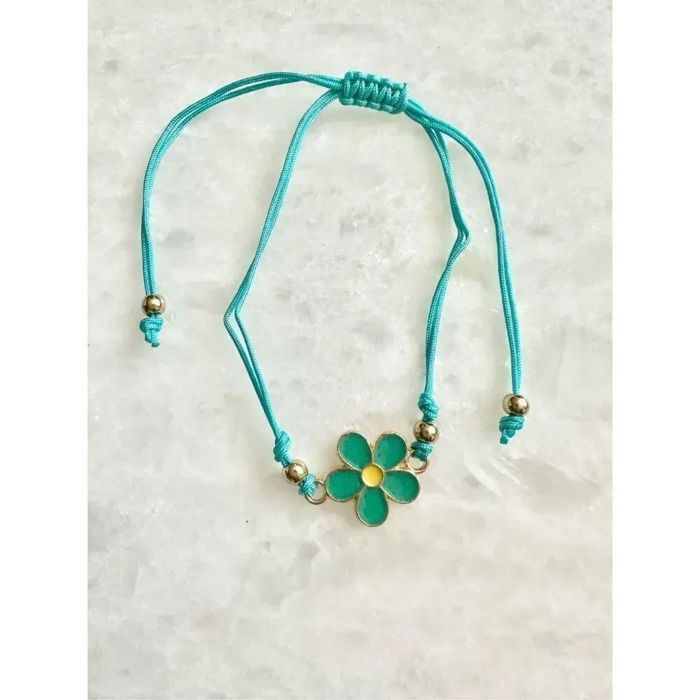 Aqua flower beaded Daisy friendship
